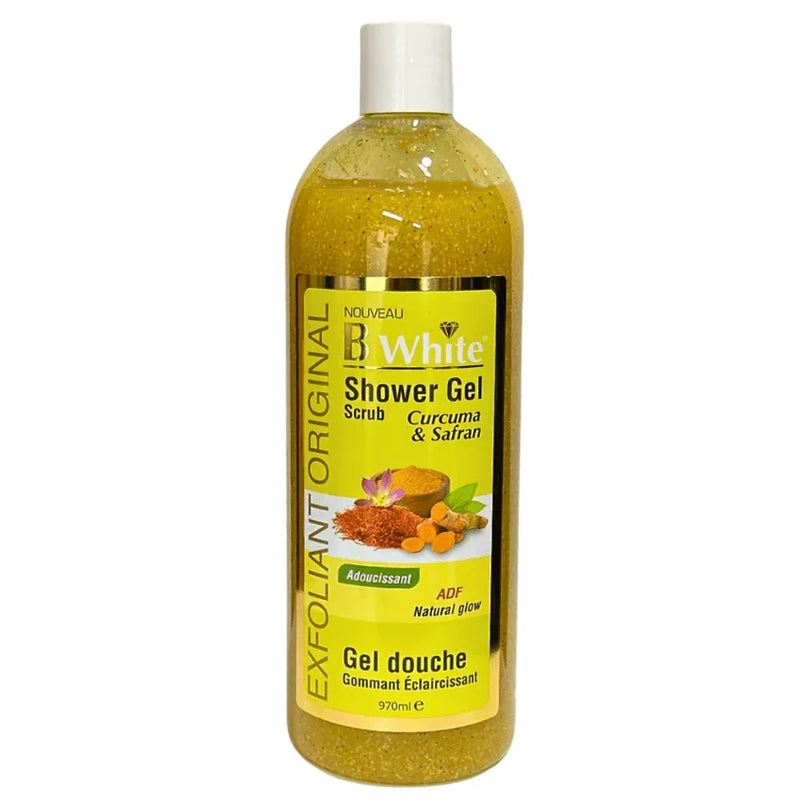 B White Shower Gel Scrub Curcuma & Safran ADF Natural Glow 970ml