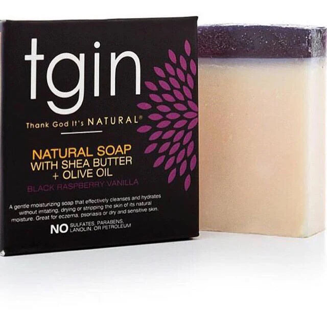 TGIN Natural Soap WIth Shea Butter + Olive Oil Black Raspberry Vanilla
