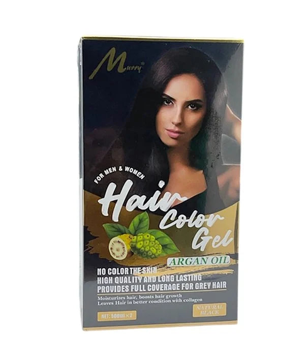 Murry Hair Color Gel Argan Oil  Natural Black 500ml oz