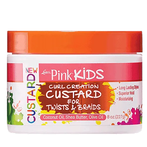Pink Kids Curl Creation Custard For Twist & Braid 8oz
