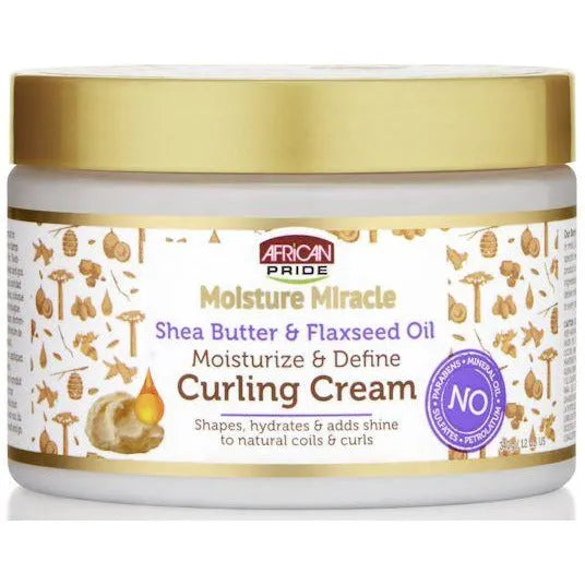 African Pride Moisture Miracle Shea Butter & Flaxseed Oil Moisture & Define Curling Cream 12oz