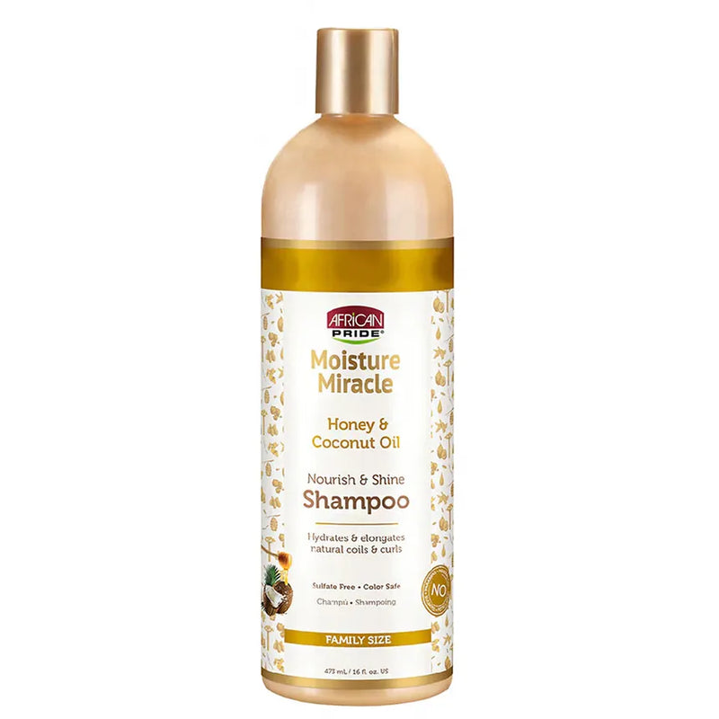 African Pride Moisture Miracle Honey & Coconut Oil Nourish & Shine Shampoo 16oz