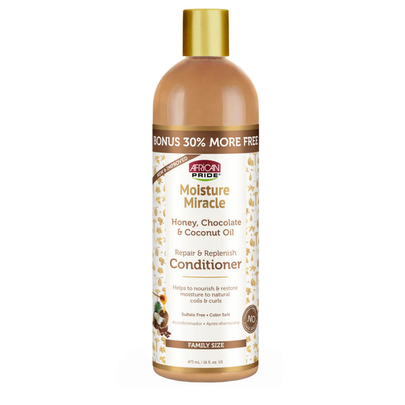 African Pride Moisture Miracle Honey , Chocolate & Coconut Oil Repair & Replenish Conditioner 16oz