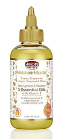 African Pride Moisture Miracle Castor, Grapeseed, Argan, Coconut & Olive Strengthen & Protect 5 Essentials Oils 4oz