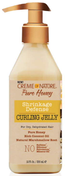 Creme Of Nature Pure Honey Shrinkage Defense Curling Jelly 12oz