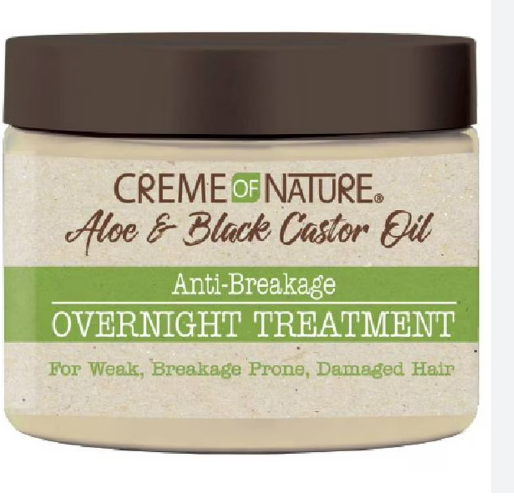 Creme Of Nature Aloe & Black Castor Oil Anti Breakage Overnight Treatment 4.76oz