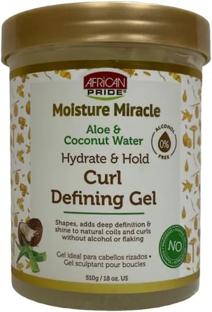 African Pride Moisture Miracle Aloe & Coconut Water Hydrate & Hold Curl Defining Gel 18oz