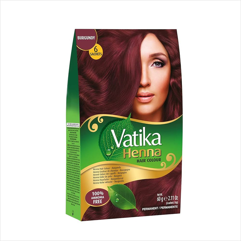 Vatika Henna Hair Color Burgundy 100% Ammonia Free 60g
