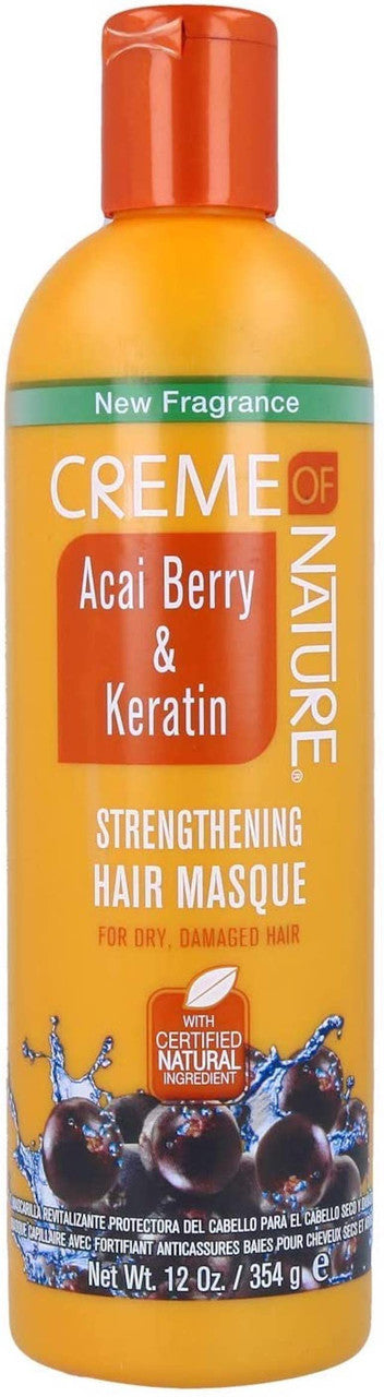 Creme Of Nature Acai Berry & Keratin Strengthening Hair Masque 12oz
