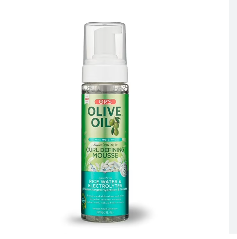 ORS Olive Oil Super Soft Style Curl Defining Mousse Rice Water & Electrolytres 7oz
