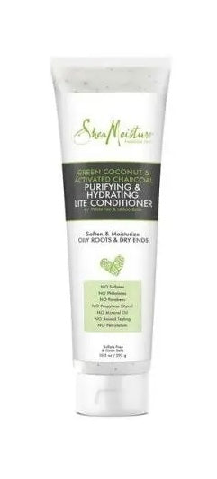 Shea Moisture Green Coconut & Activated Charcoal Purifying & Hydrating Lite Conditioner 10.3oz