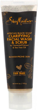 Shea Moisture African Black Soap Clarifying Facial Wash & Scrub 4oz